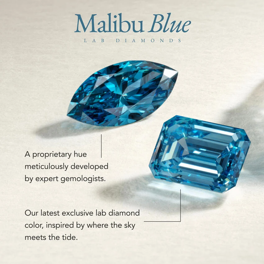 Andrea Bezel Prong Malibu Blue Cushion Lab Diamond Ring (2 ct. tw.) - Image 2